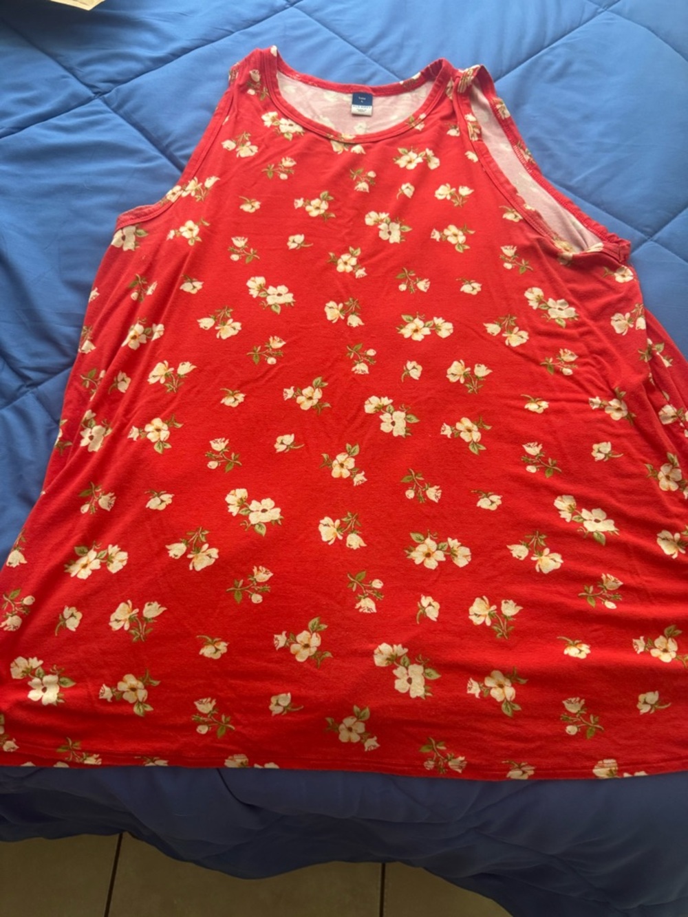 Old Navy Red Floral Tank Top